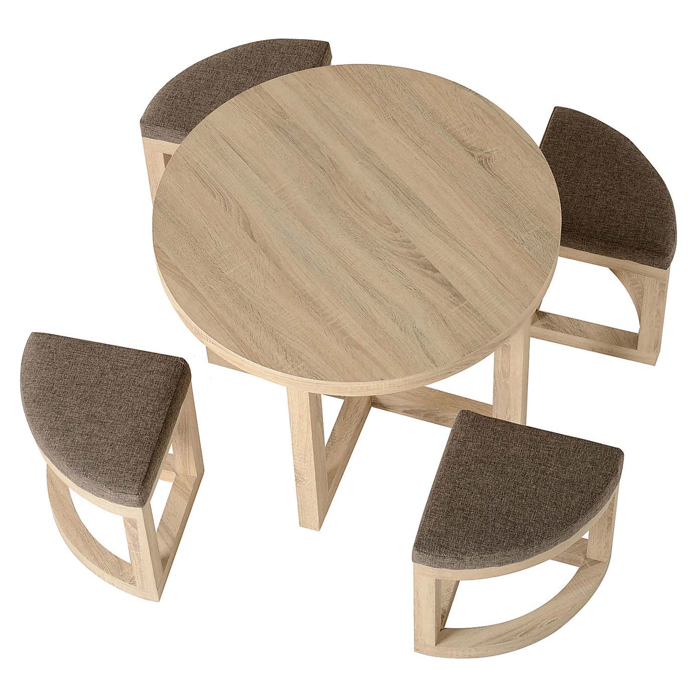 Cambourne 4 Seater Round Stowaway Dining Table with 4 Chairs