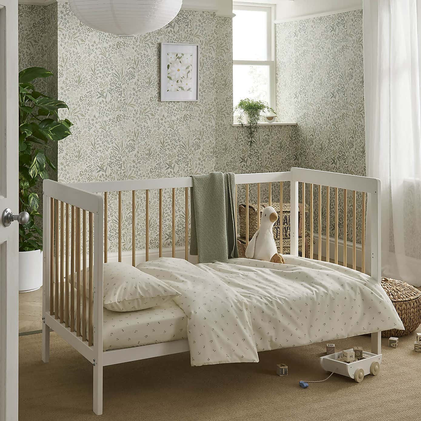 CuddleCo Nola Cot Bed, Painted Pine