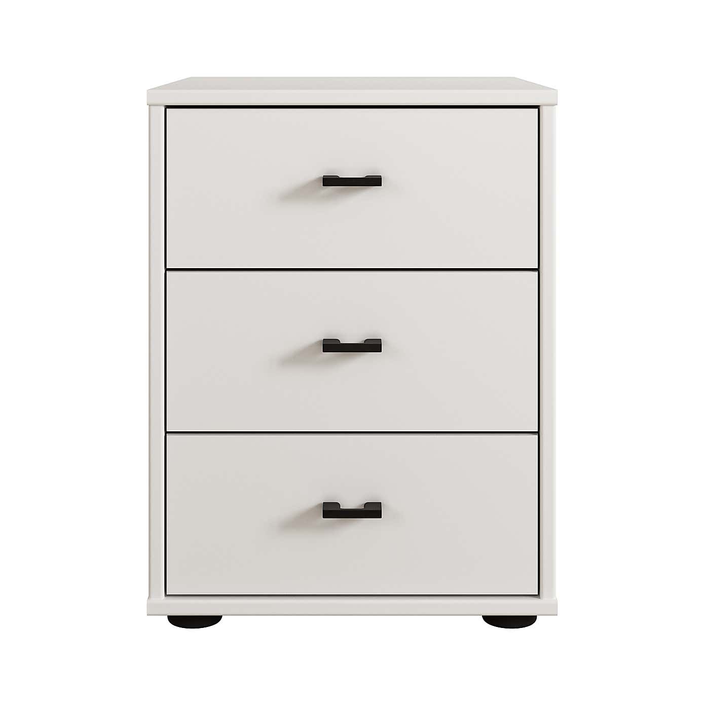 Kahla Matt 3 Drawer Bedside Table