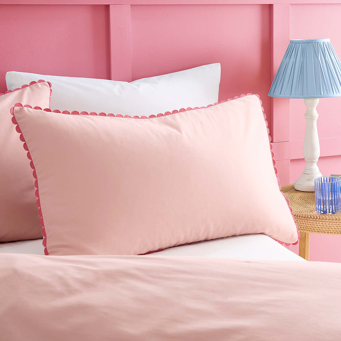 Phoebe Scallop 100% Cotton Duvet Cover and Pillowcase Set