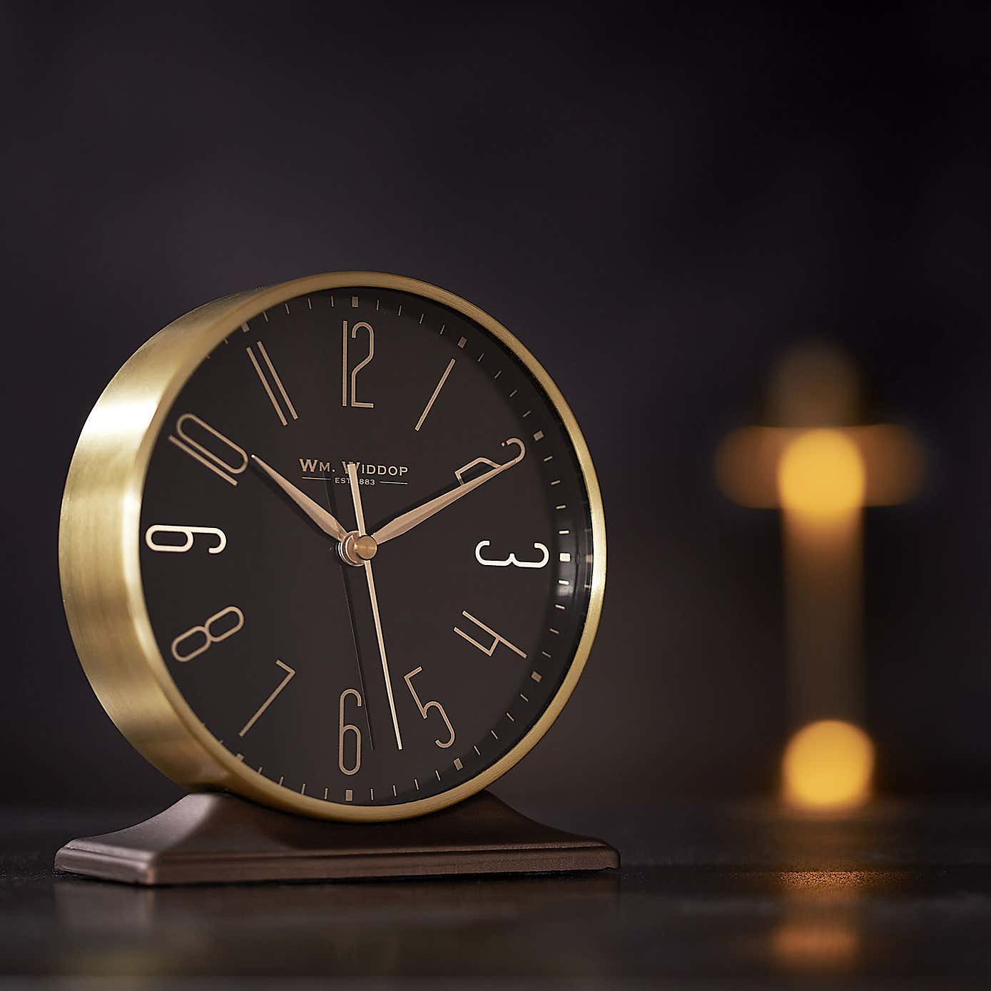 Widdop Black & Gold Mantel Alarm Clock