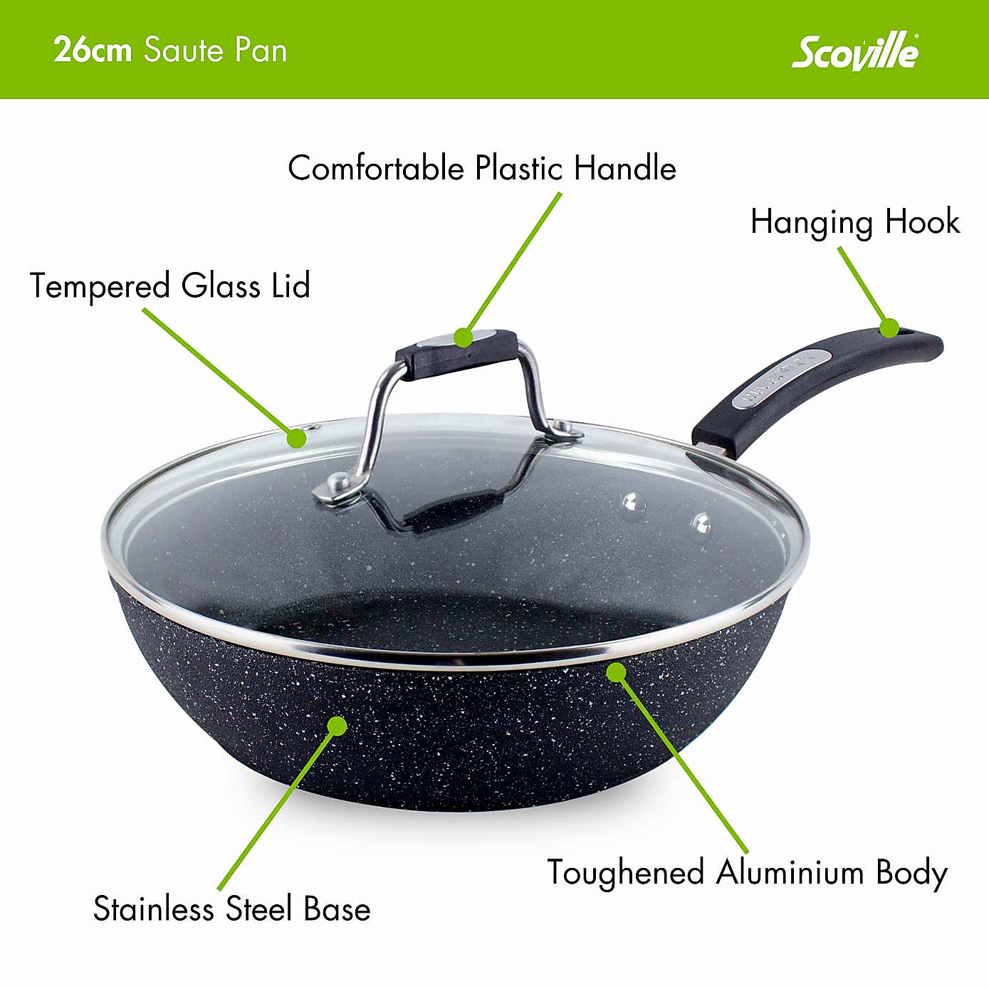 Scoville Neverstick Non-stick Aluminium Saute, 26cm