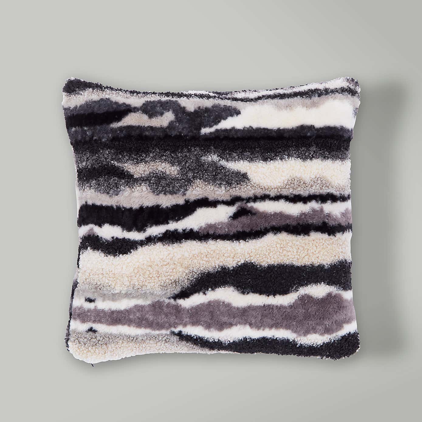 Abstract Fur Boucle Square Cushion