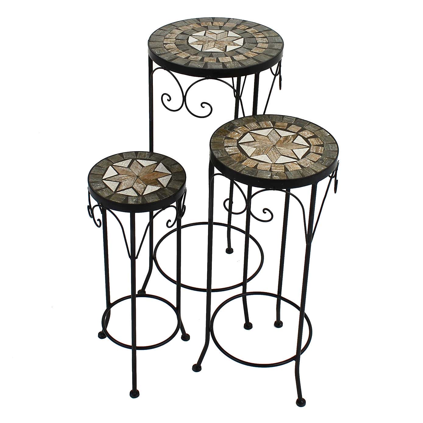 Brava Tall Set of 3 Plant Stands