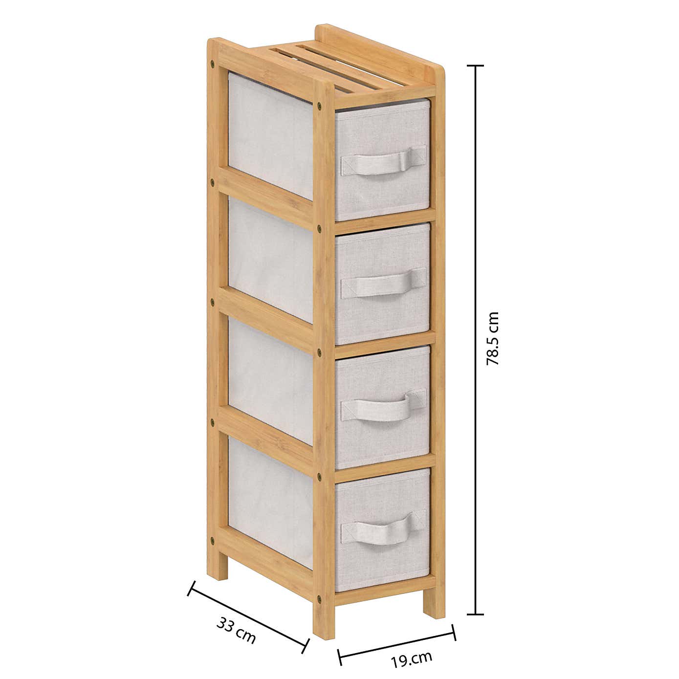 Tissa White 4 Box Narrow Storage Unit