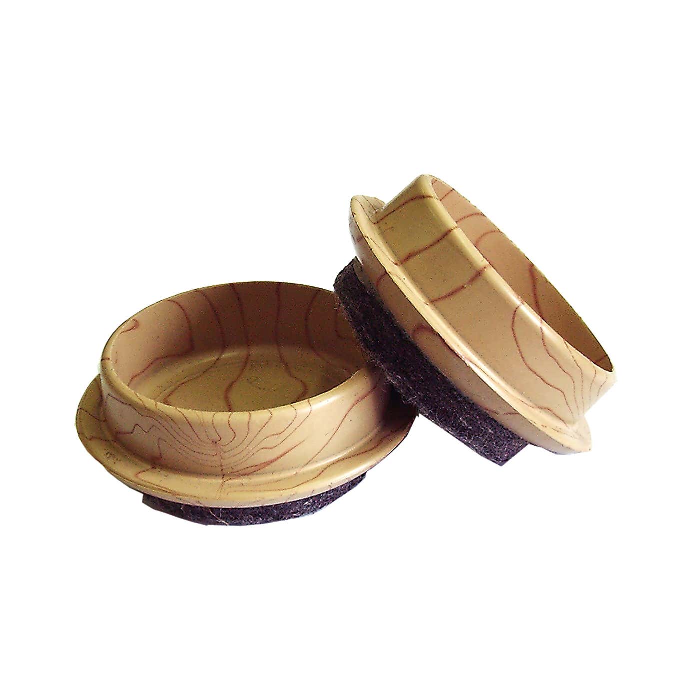 Castor Cups Felt Base 44mm Pack of 4 Light Wood Grain
