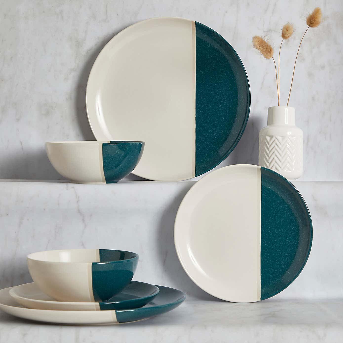 Elements Dipped 12 Piece Dinner Set Ochre