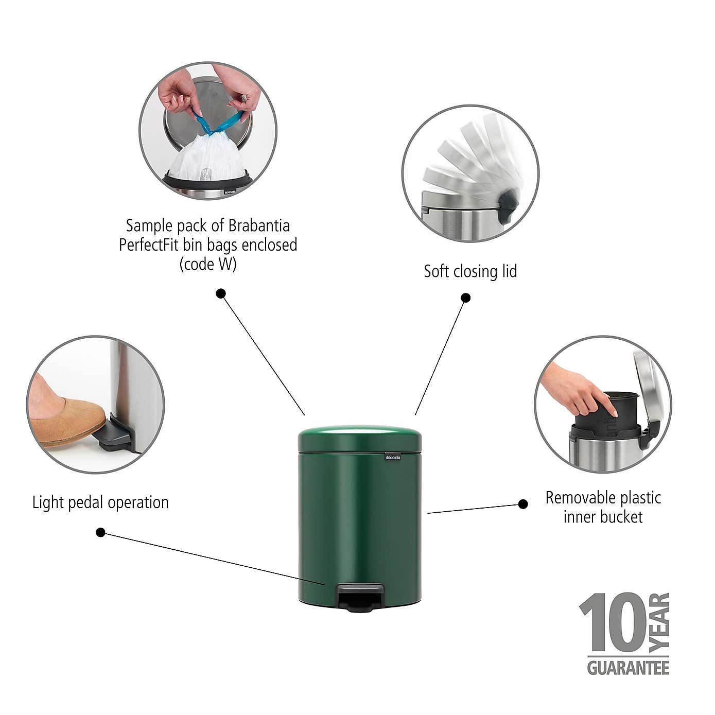 Brabantia NewIcon 5L Pedal Bin