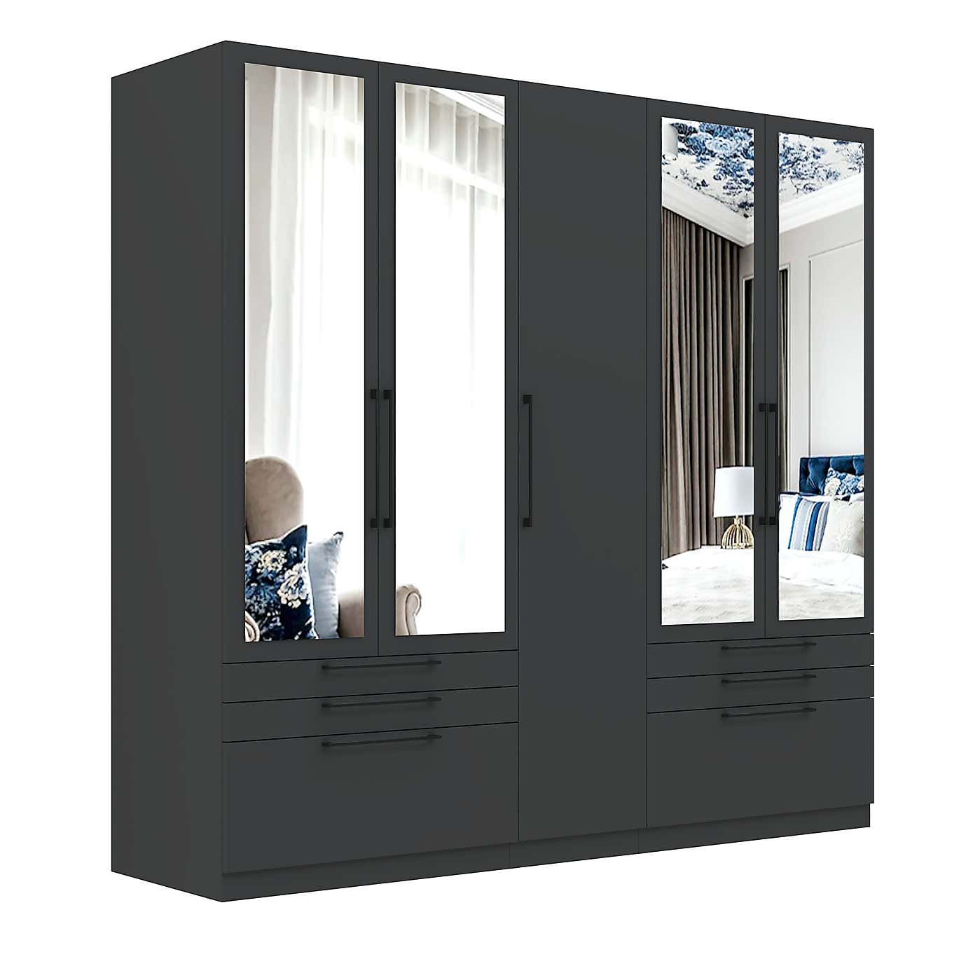 Foster 5 Door 6 Drawer Wardrobe