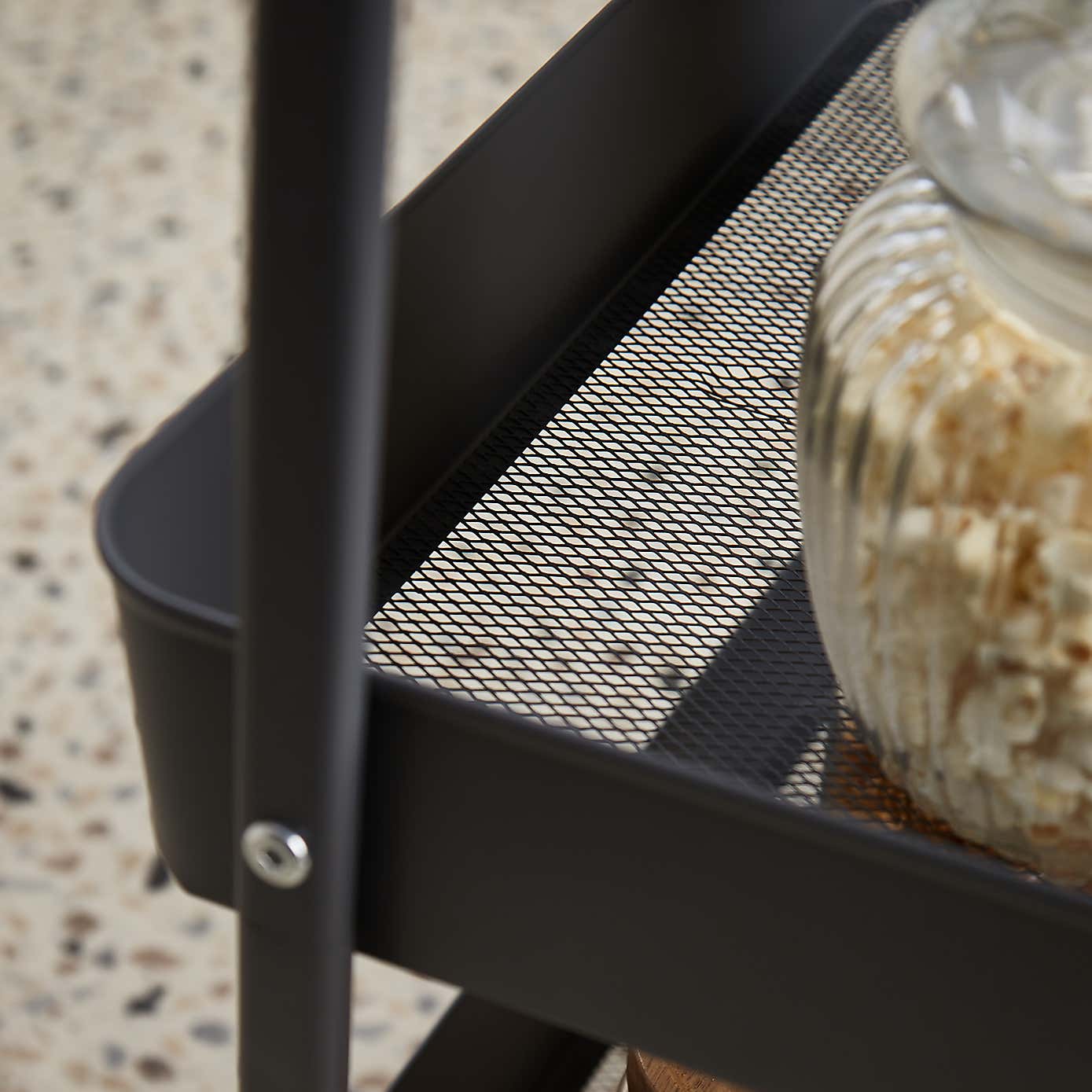 Grey 3 Tier Metal Trolley