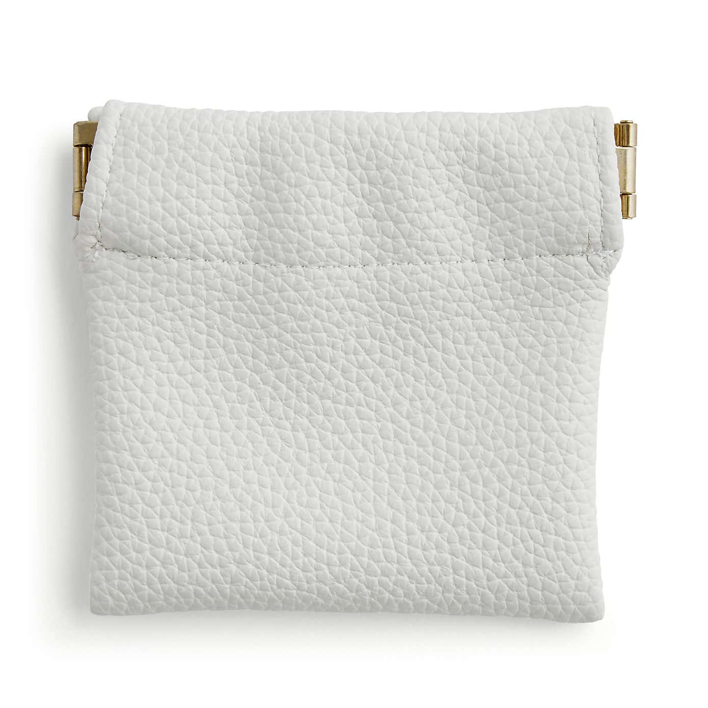 Cream Faux Leather Earphone Pouch