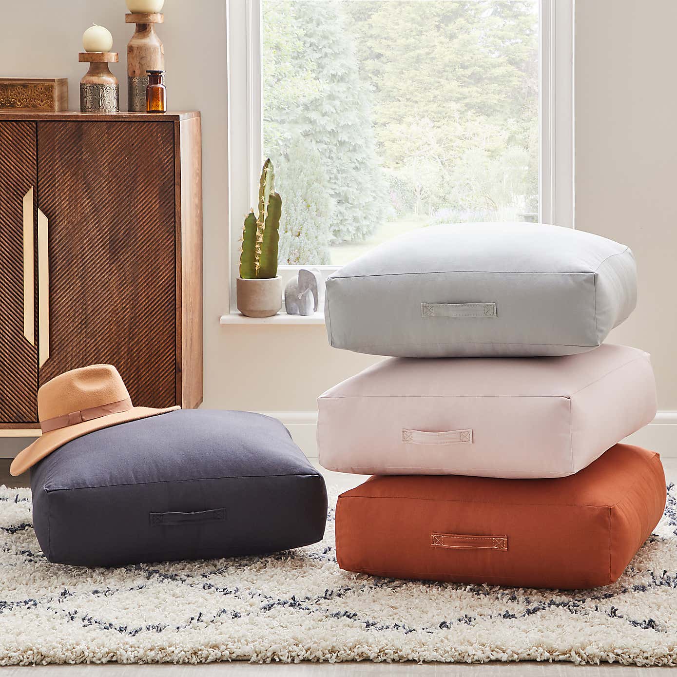 Cotton Black Floor Cushion