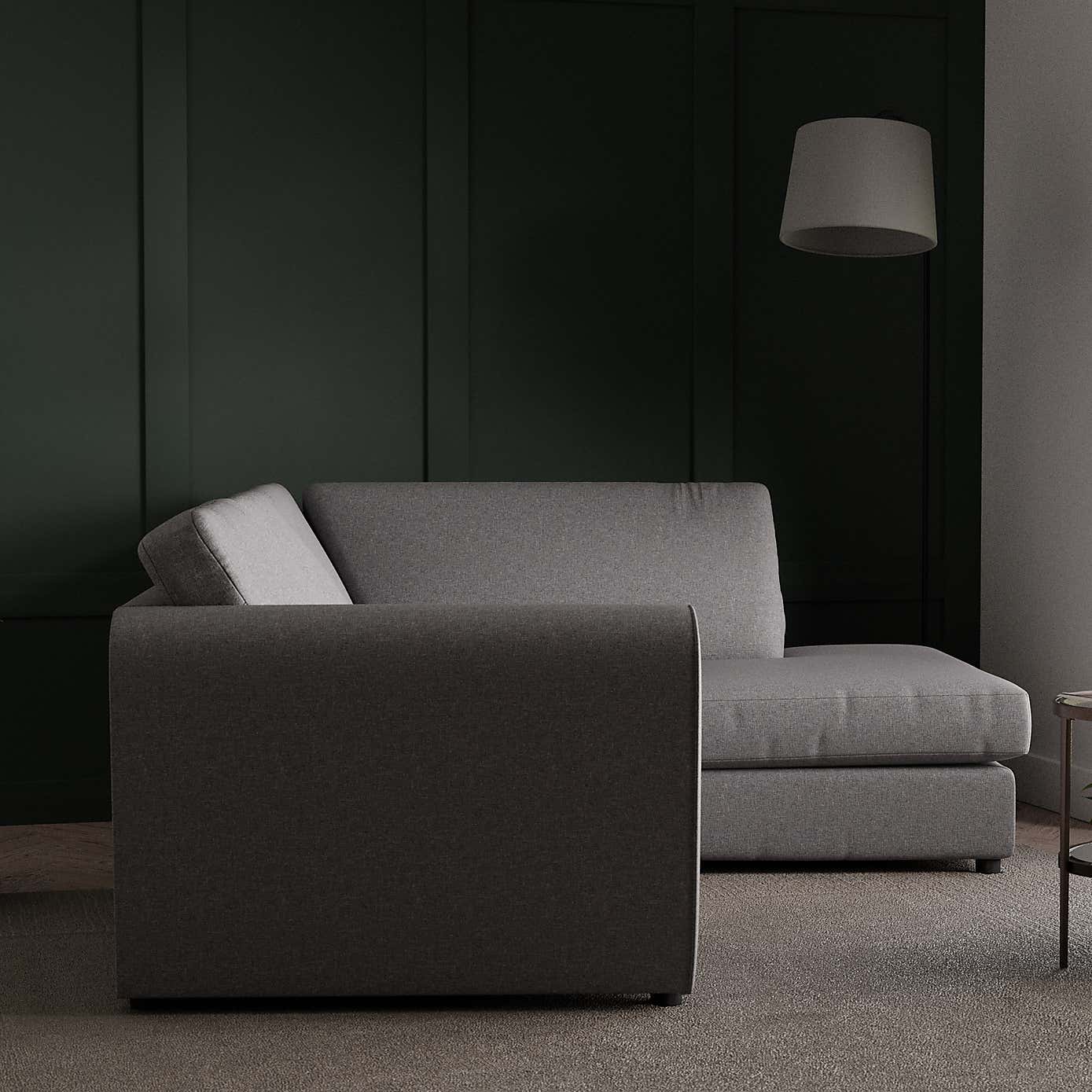 Blake Soft Texture Fabric 3 Seater Corner Sofa