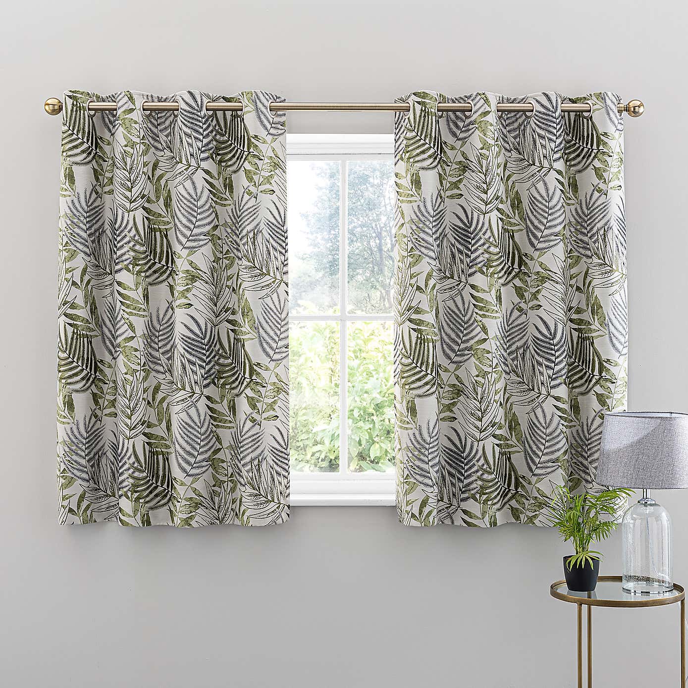 Leaf Jacquard Eyelet Curtains