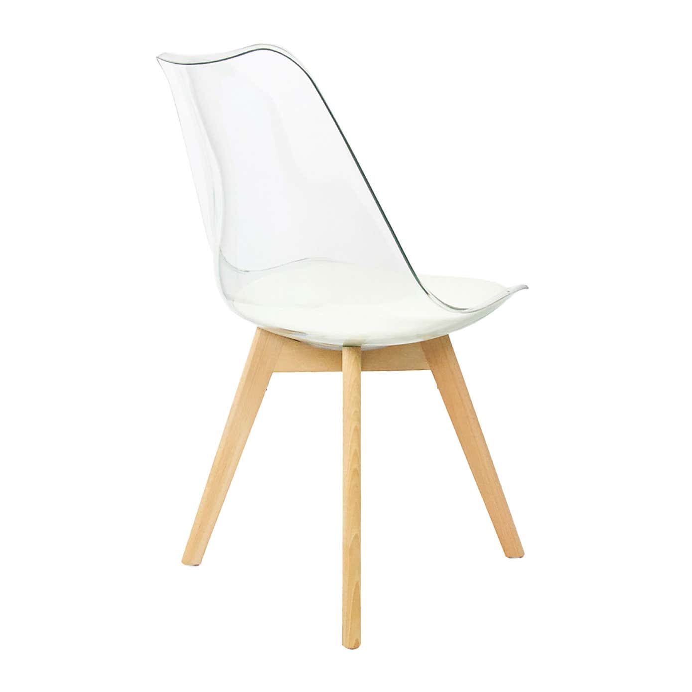 Fusion Living Soho Clear Plastic Dining Chair with Squared Legs