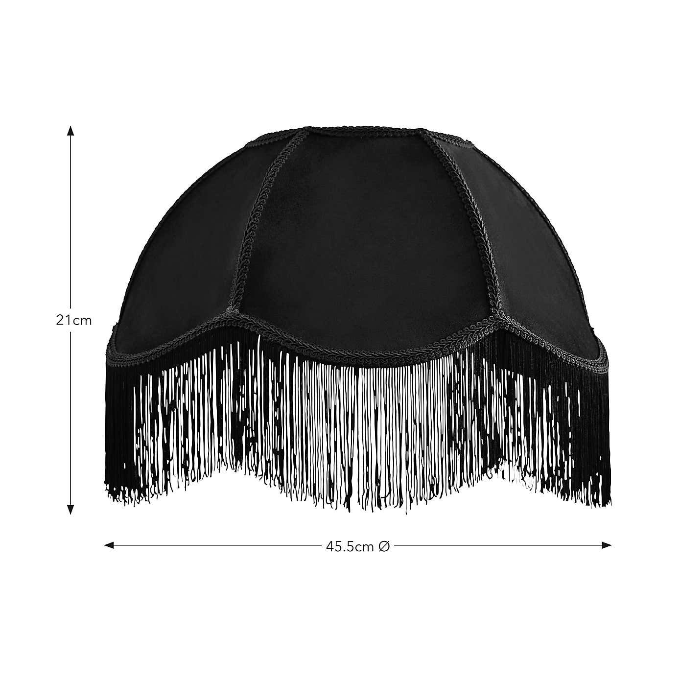 Carmona Fringed Velvet Lamp Shade