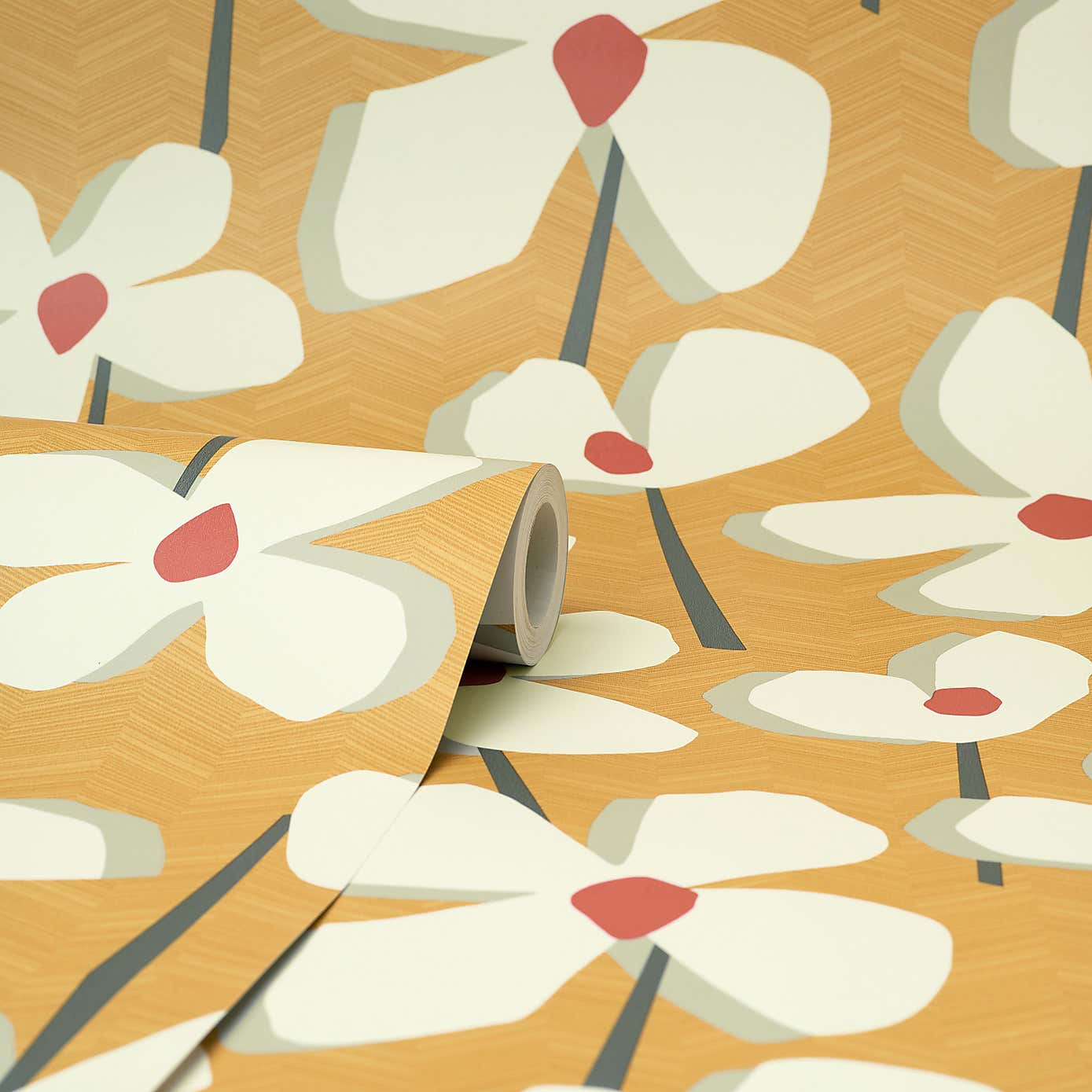 Elements Lena Ochre Wallpaper