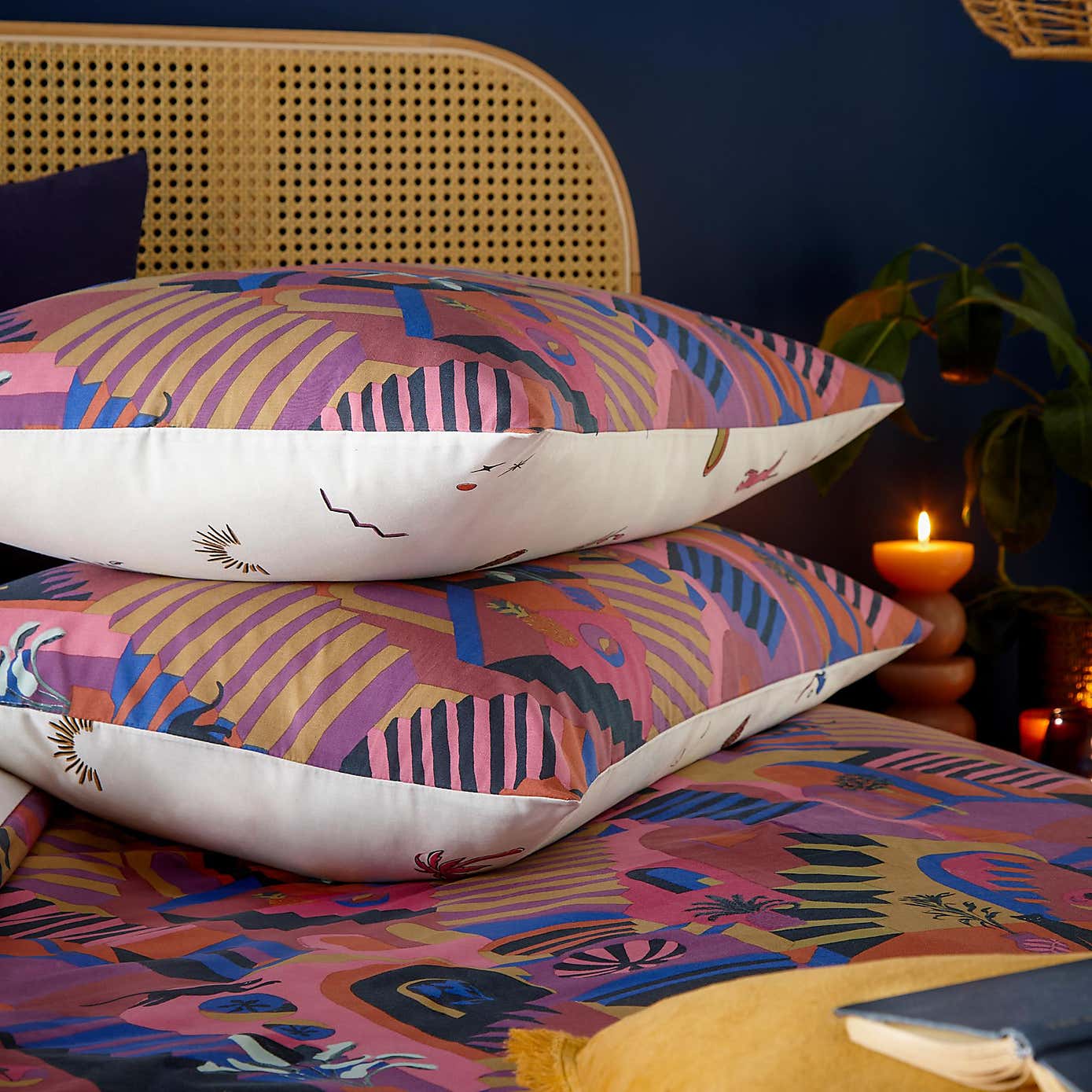 Riva Eivissa Magenta Duvet Cover and Pillowcase Set