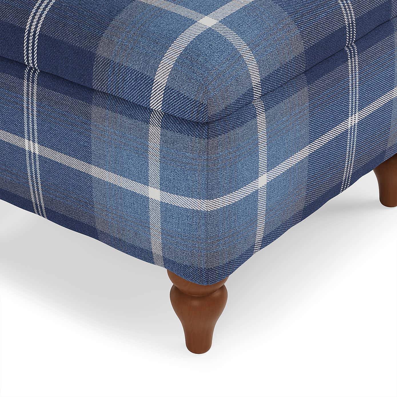 Oswald Check Storage Footstool Tapered Leg