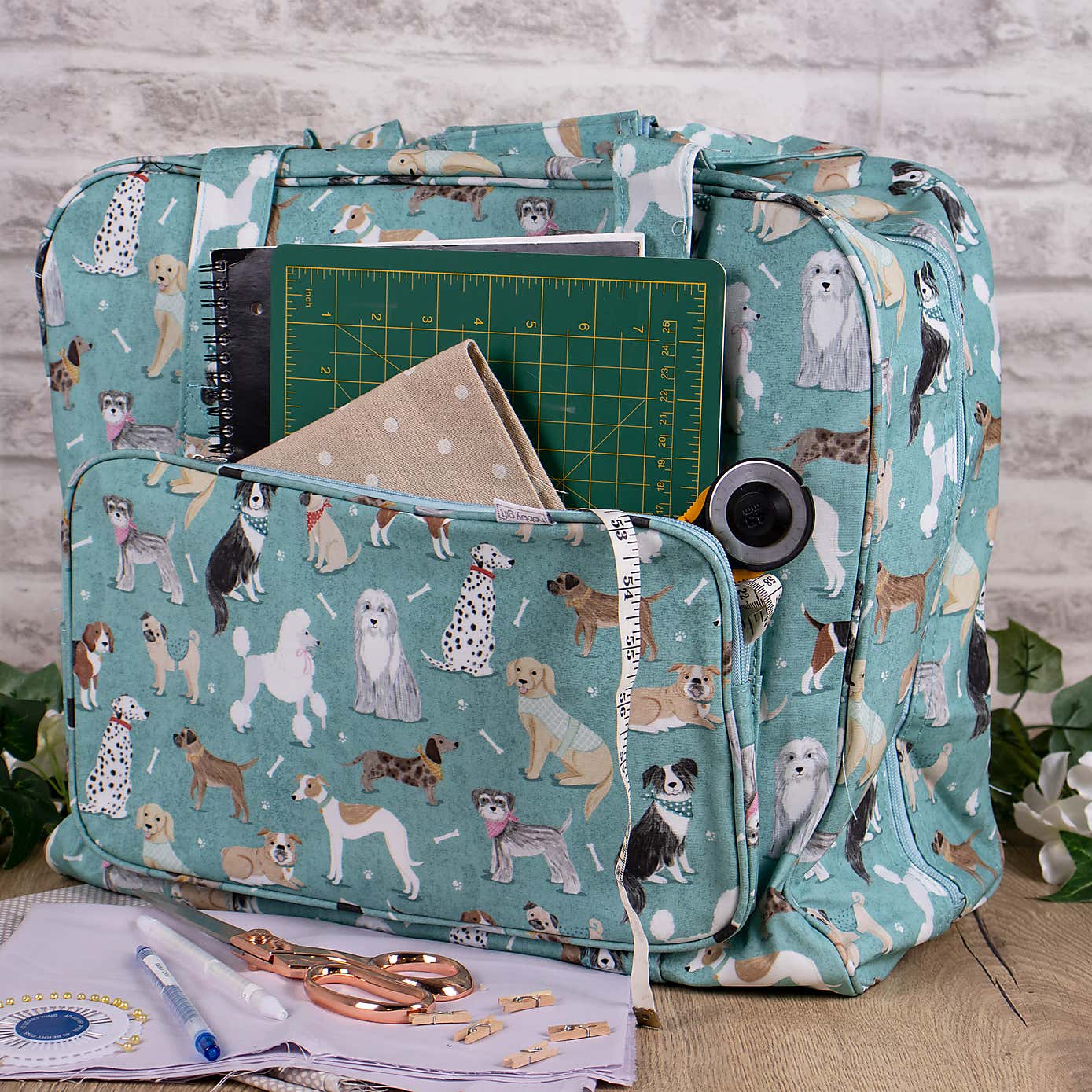 Blue Scotty Dogs Sewing Machine Bag