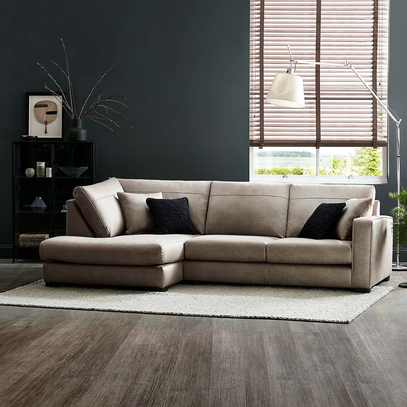 Carson Faux Leather Right Hand Corner Sofa