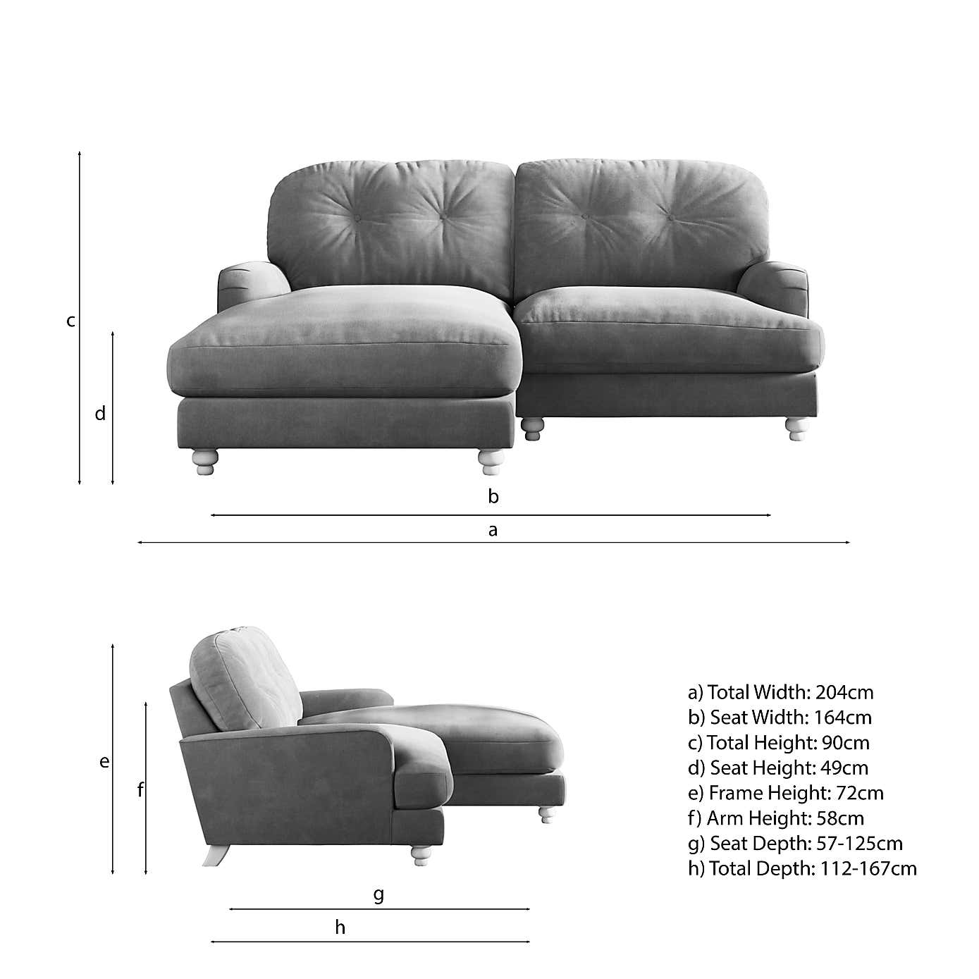 Martha Slub Faux Linen Corner Chaise Sofa