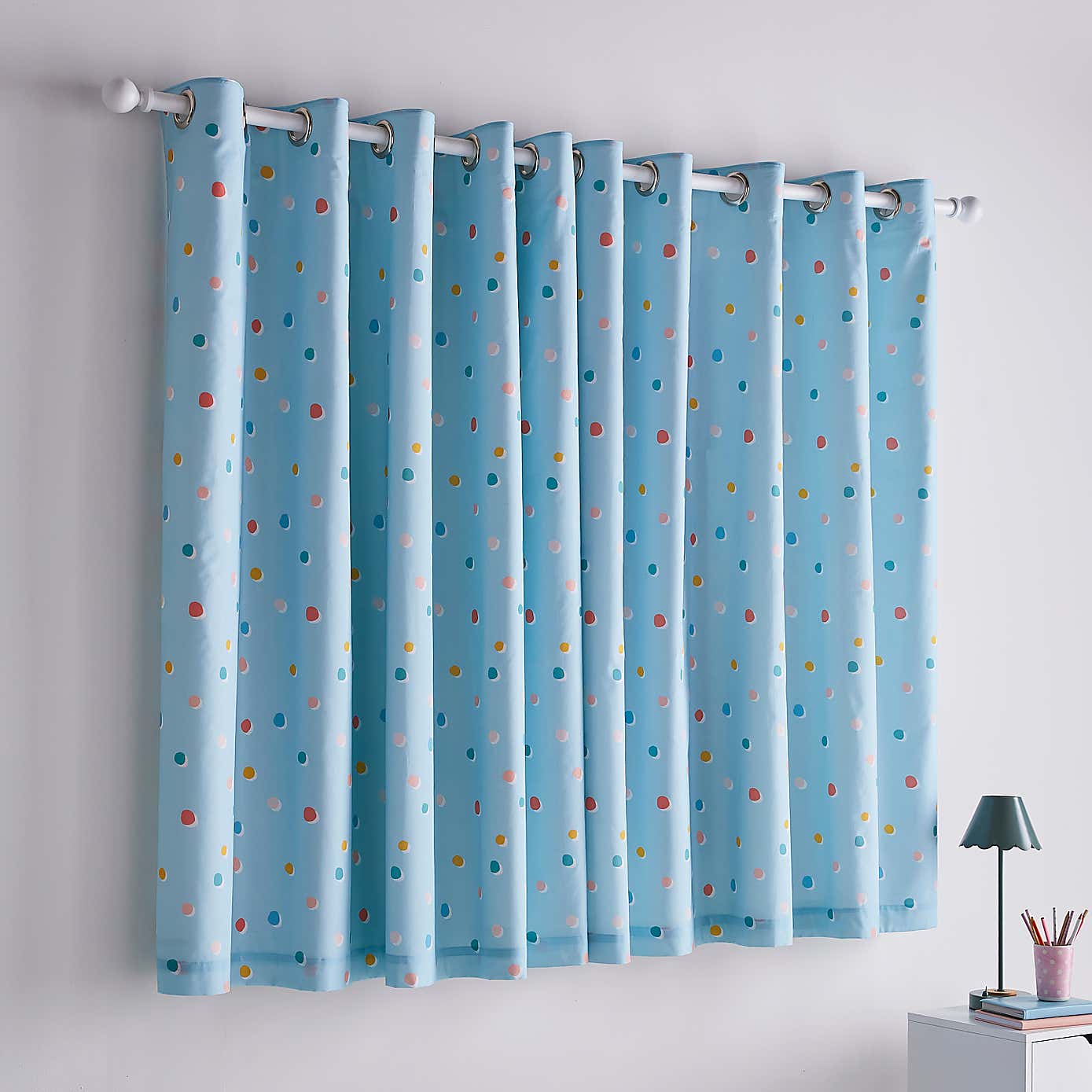 Bold Floral Polka Dot Blackout Eyelet Curtains