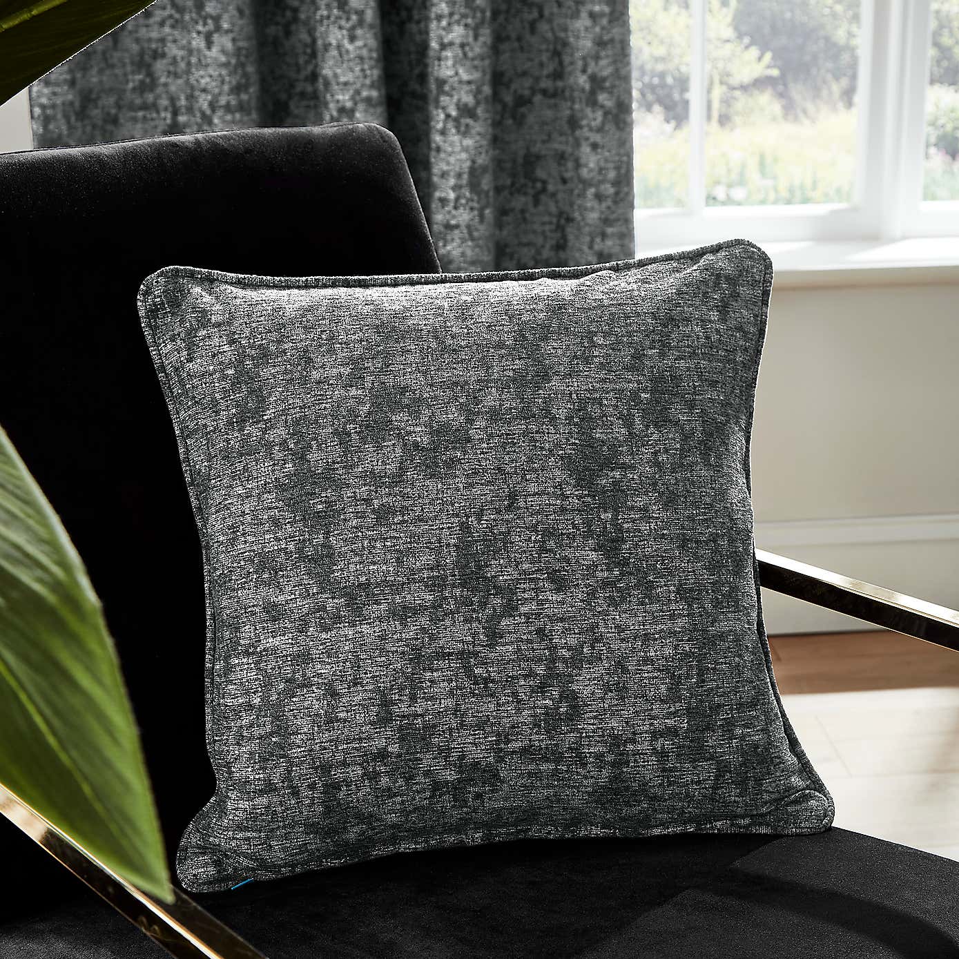 Mottled Chenille Eyelet Curtains