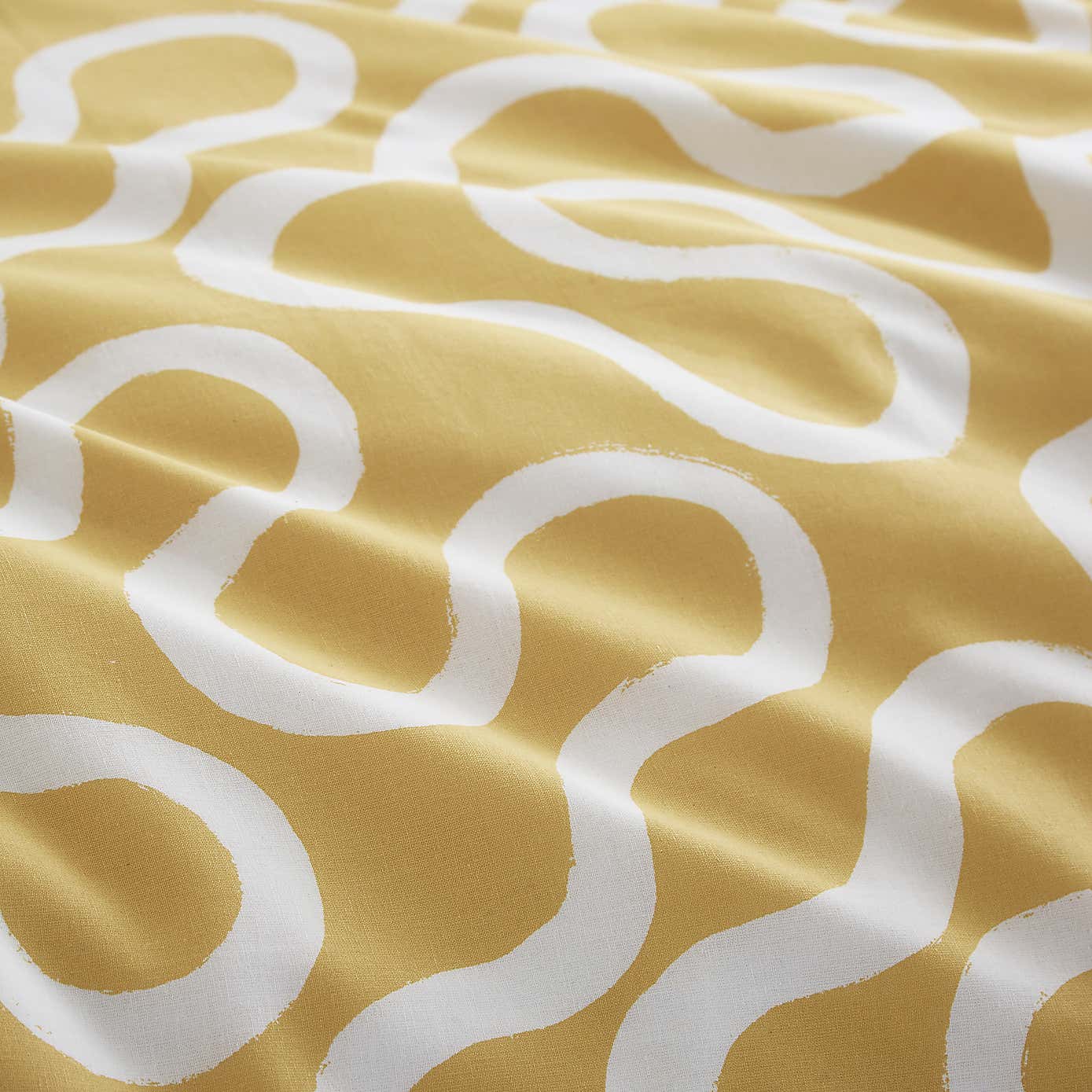 Elements Wiggins Wiggle Ochre Cotton Duvet Cover and Pillowcase Set