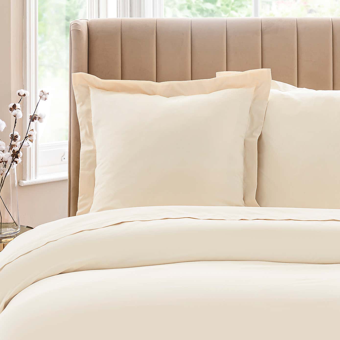 Dorma 300 Thread Count 100% Cotton Sateen Plain Continental Square Pillowcase