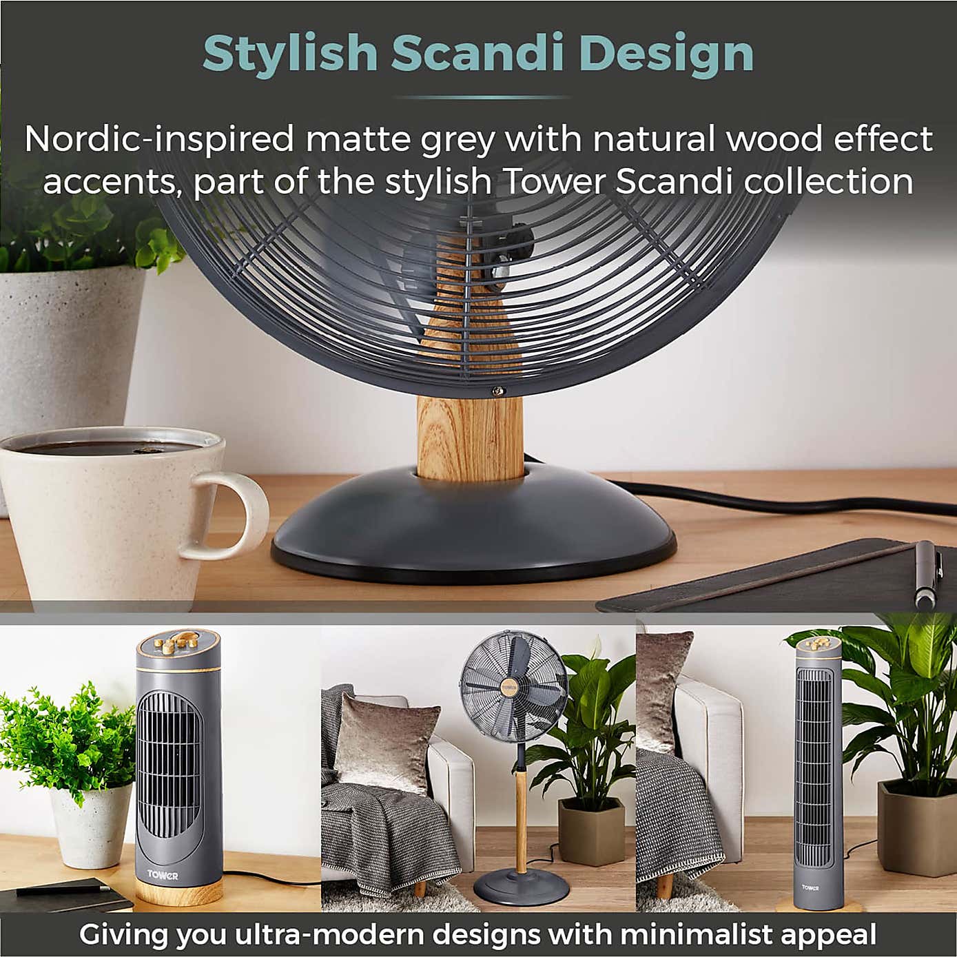 Tower Scandi 12" Desk Fan