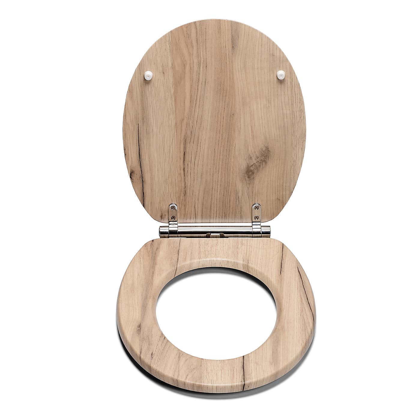 Croydex Corella Grey Oak Effect Flexi Fix Oval Toilet Seat