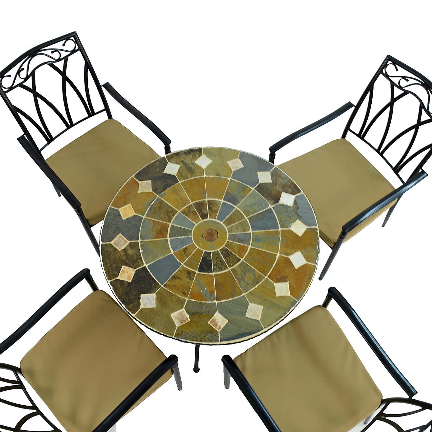 Glendale 91cm Patio Table Set with 4 Austin Chairs