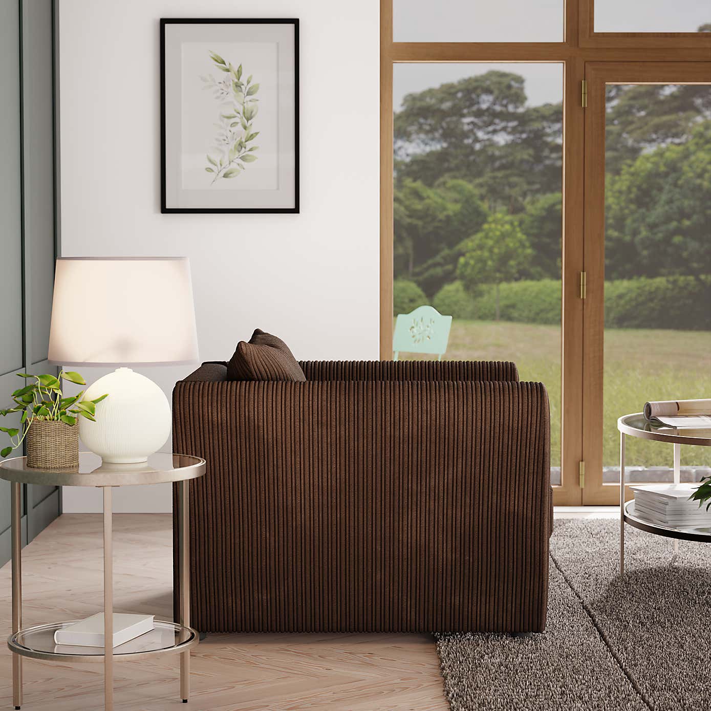 Blake Curved Arm Jumbo Cord Snuggle Chair