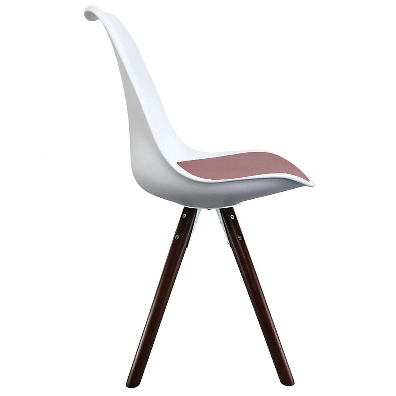 Fusion Living Soho White Plastic Dining Chair with Pyramid Legs