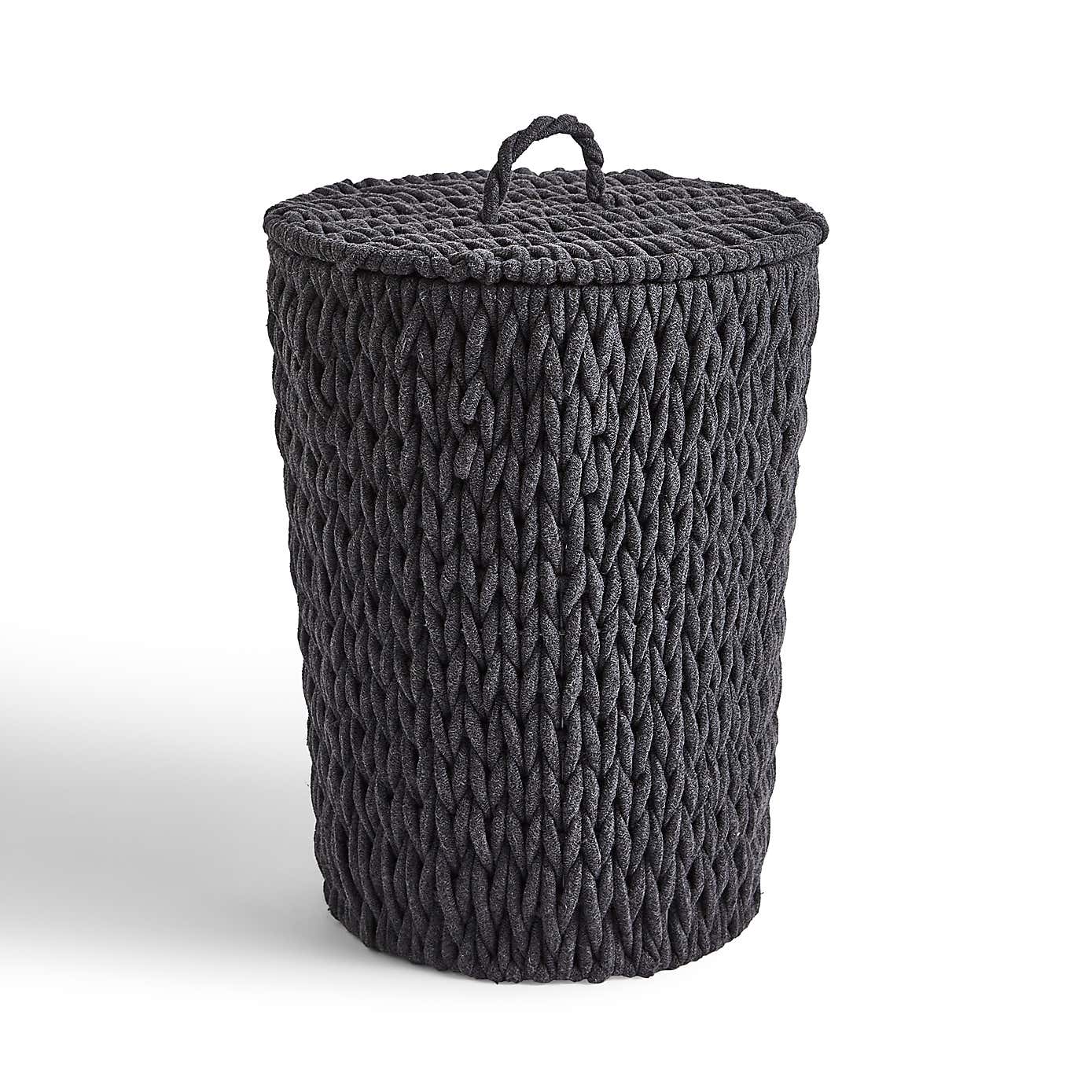 Cable Knit Laundry Basket