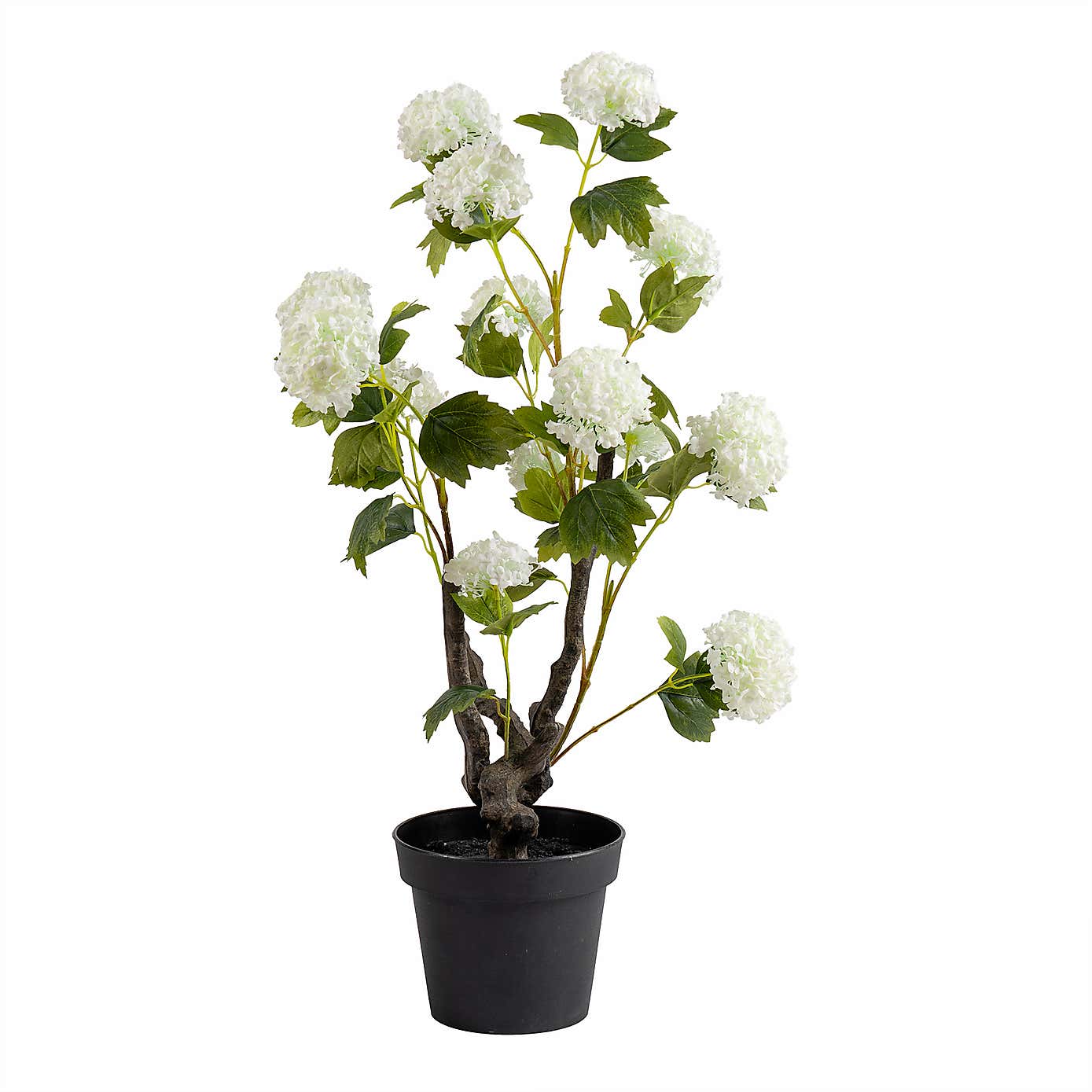 Artificial Hydrangea in Black Plant Pot