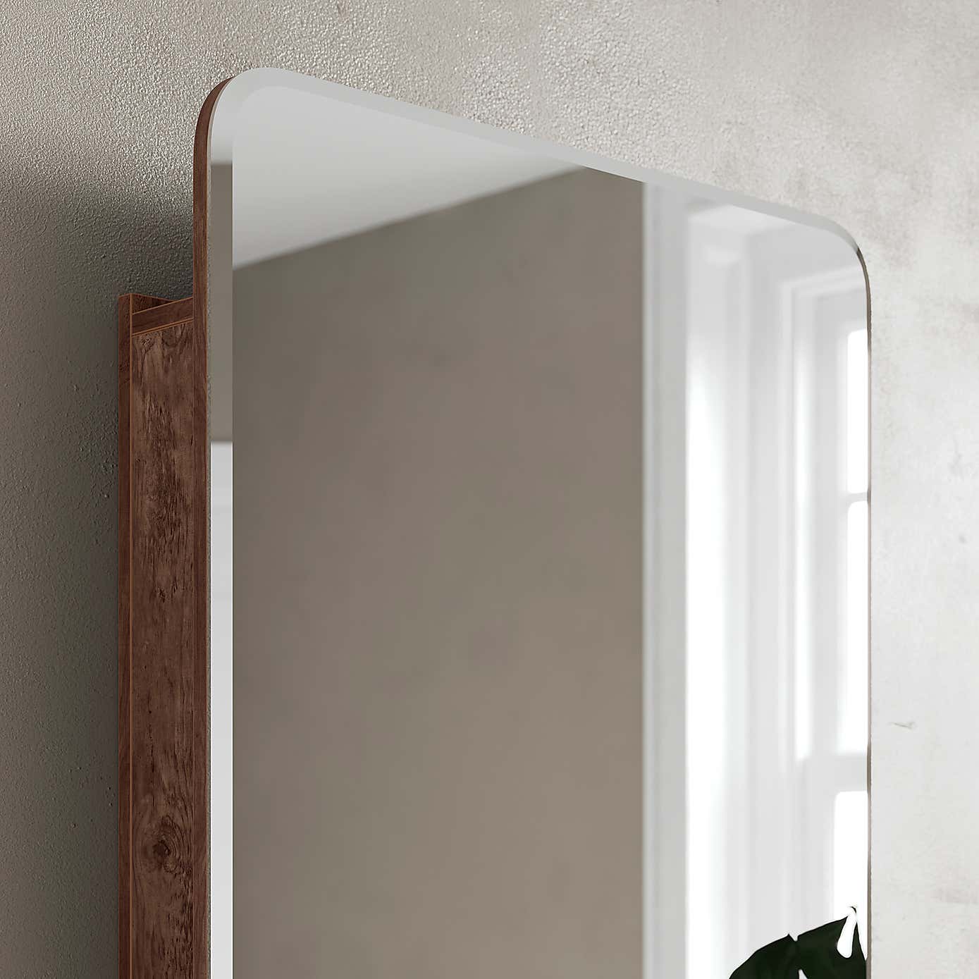 Fulton Bathroom Mirror Wall Cabinet, Pine Effect