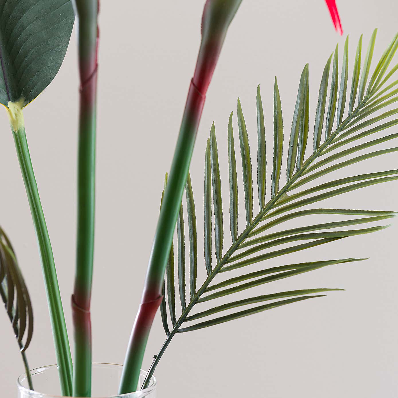 Artificial Bird of Paradise and Palm Letterbox Bouquet