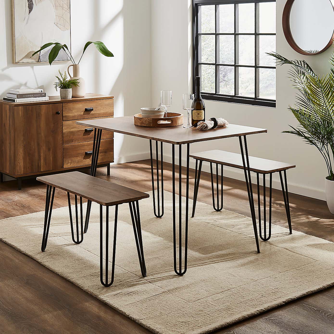 Bella Dining Table and Bench Set