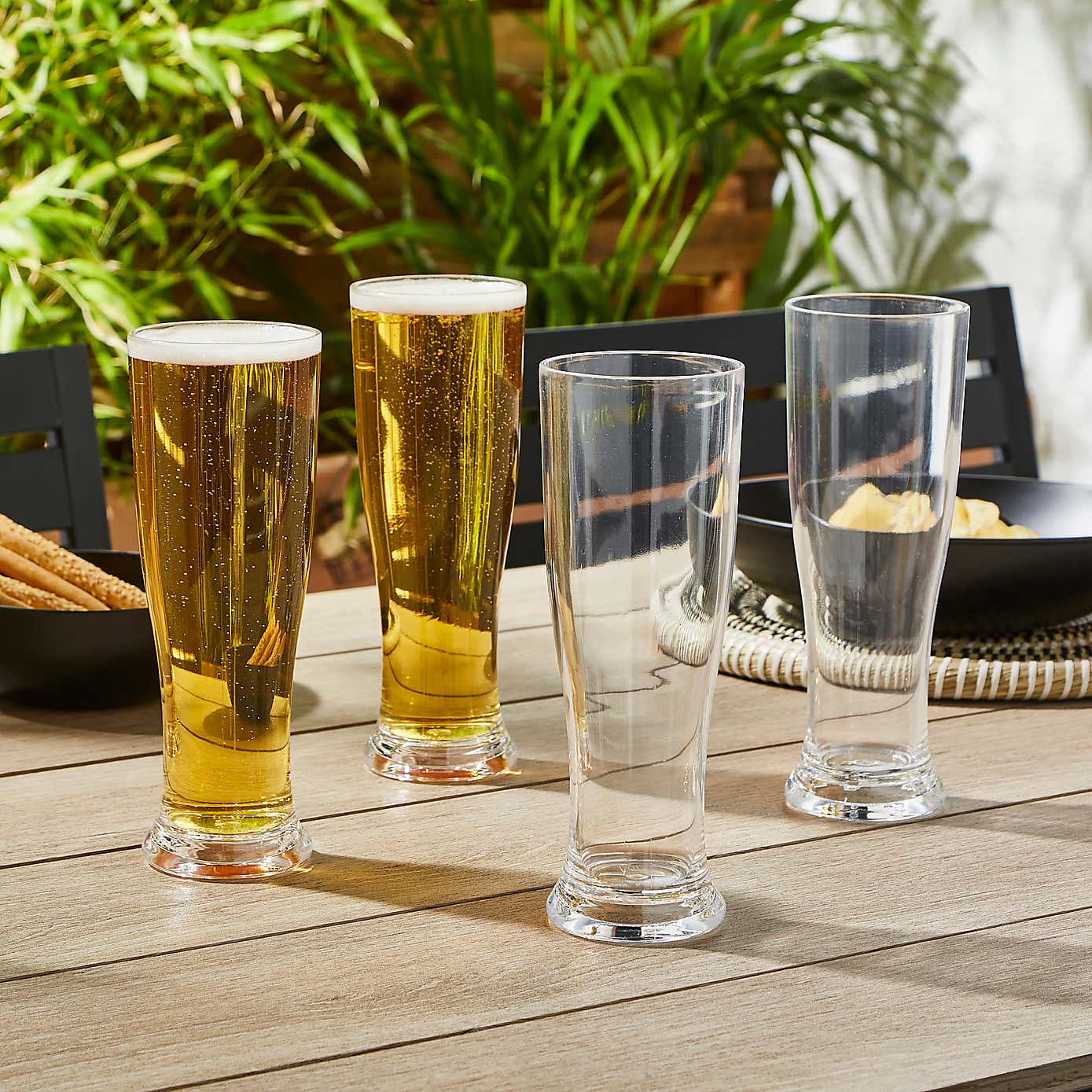 Set of 4 Clear Beer Glasses