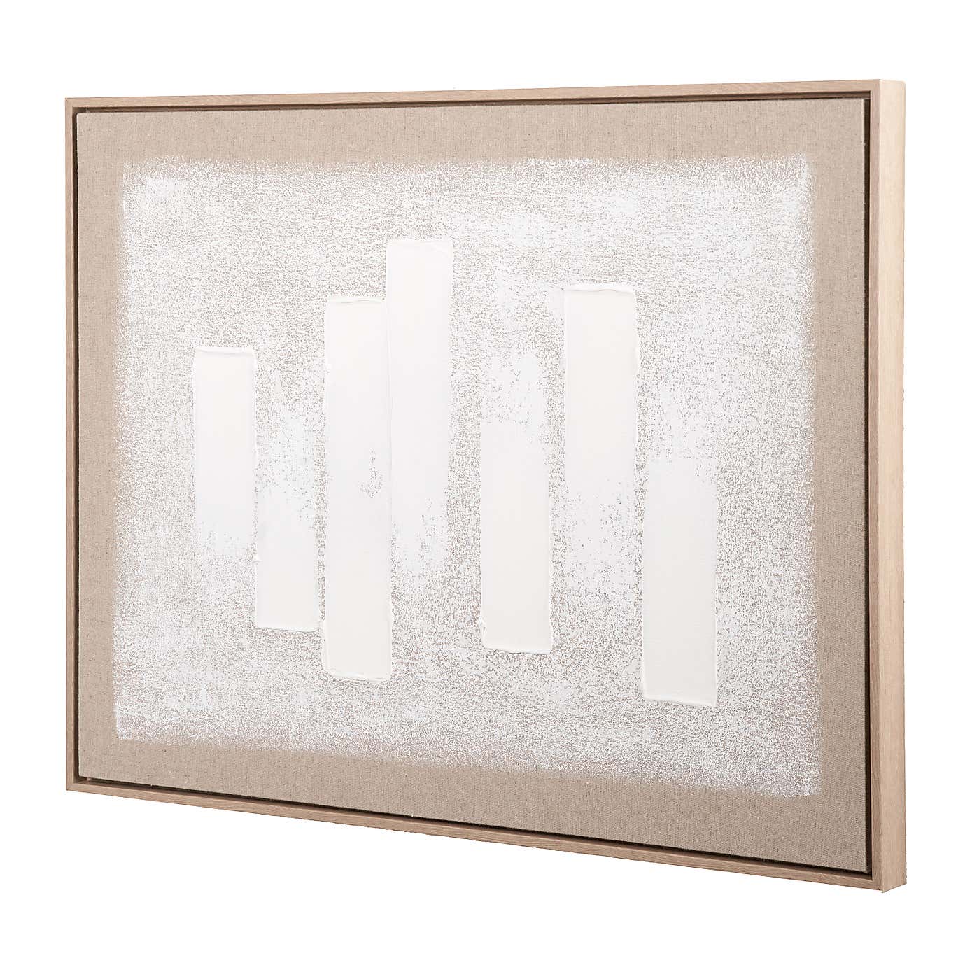 White and Natural Textured Framed Canvas