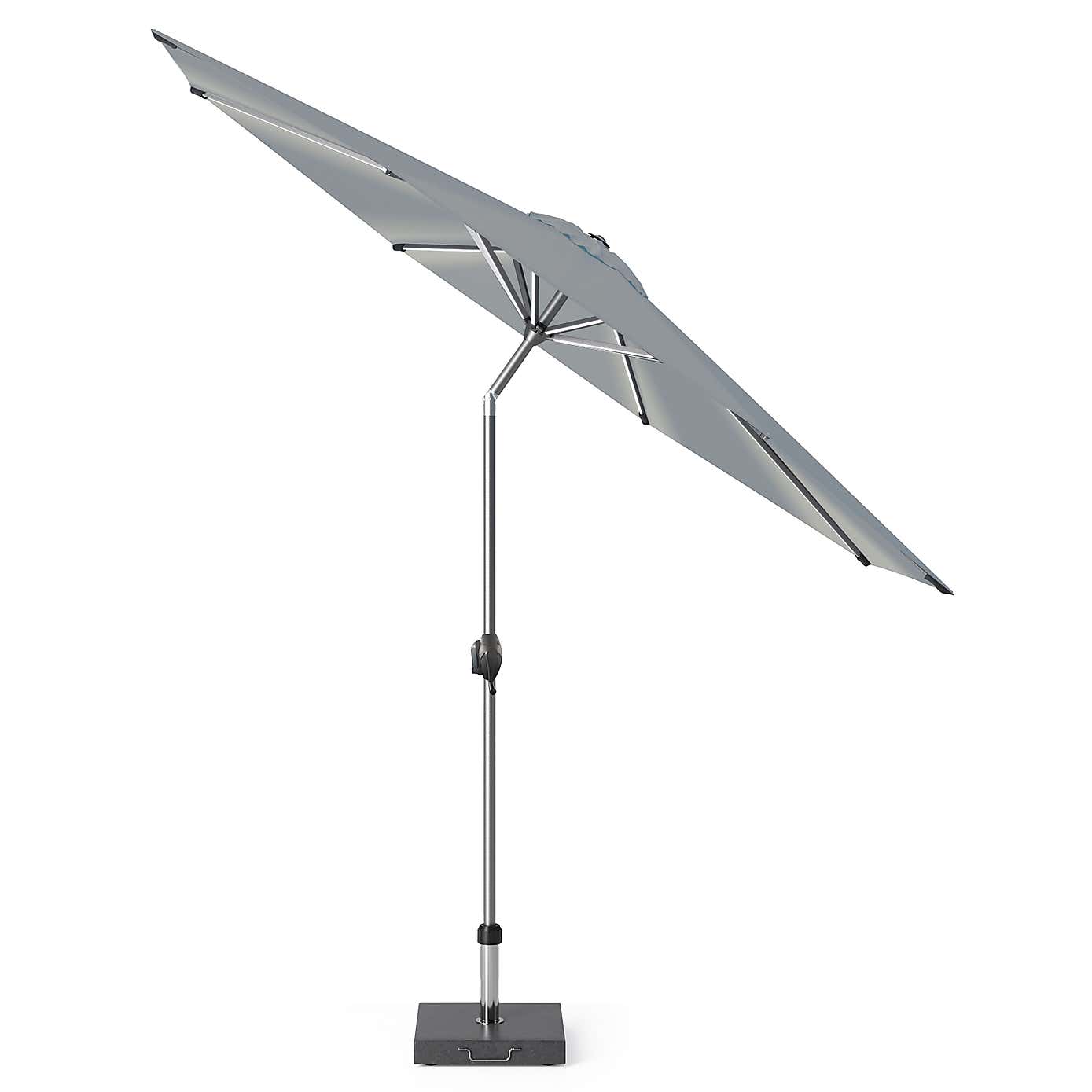 Glow Defender 3m Round Centre Pole Parasol with Rome Polished Black Granite Base