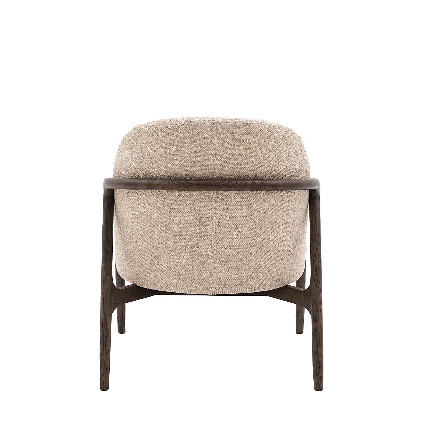 Aurora Fabric Wooden Arm Accent Chair