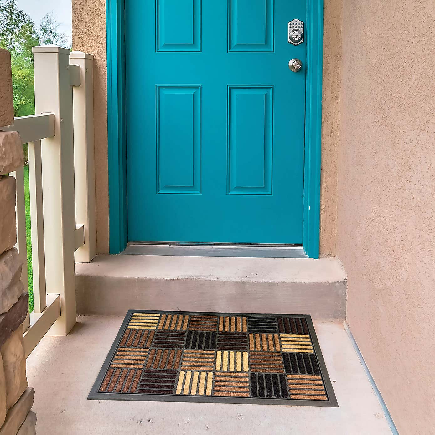 Scrape N'  Sorb Brown Crossstitch Doormat