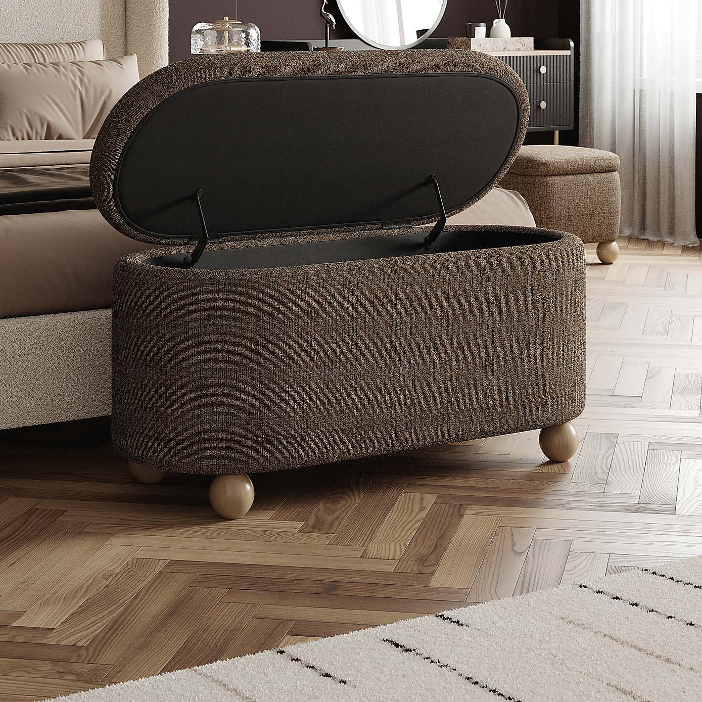 Nylah Luxe Boucle Storage Ottoman