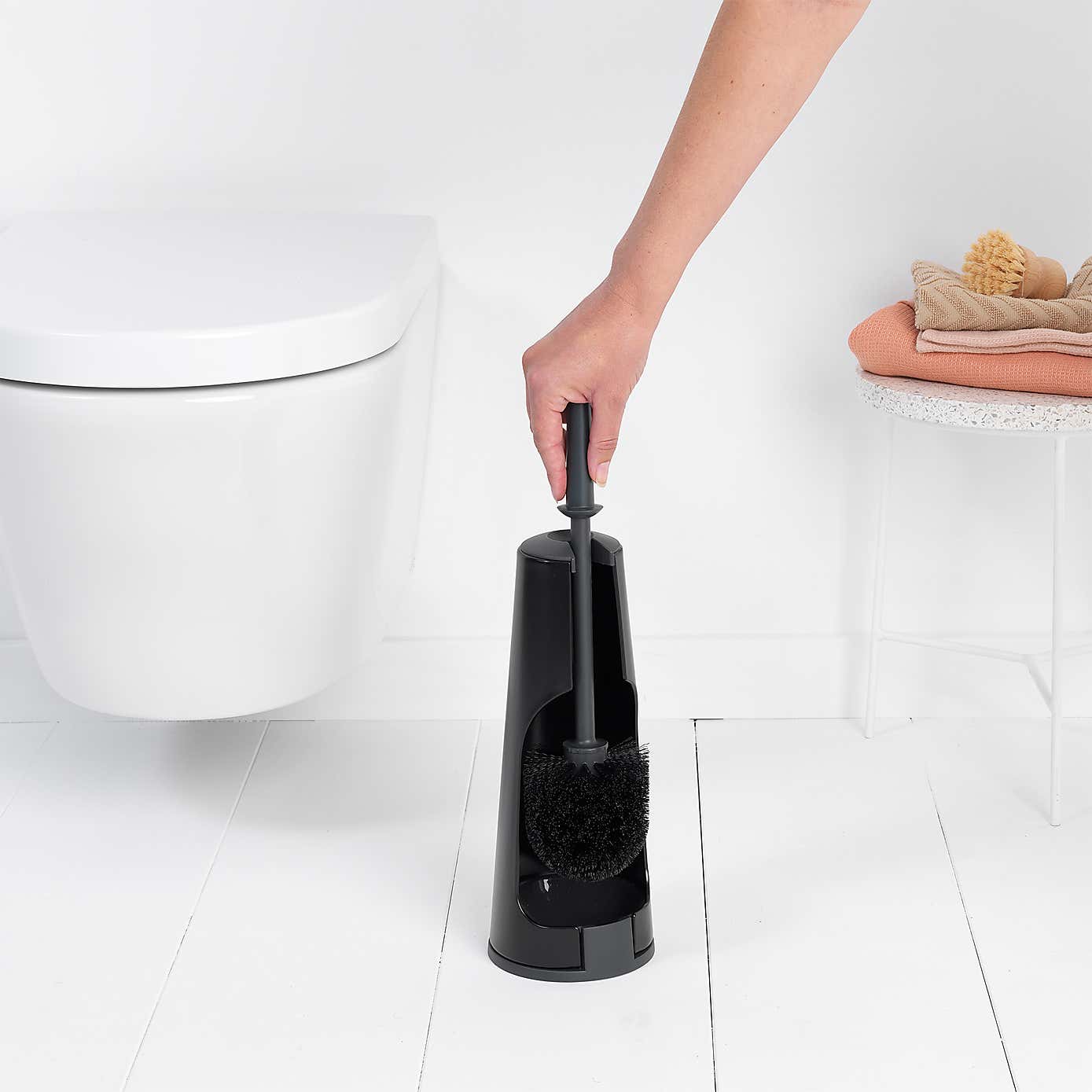 Brabantia Matt Black Set of 3 Toilet Accessories