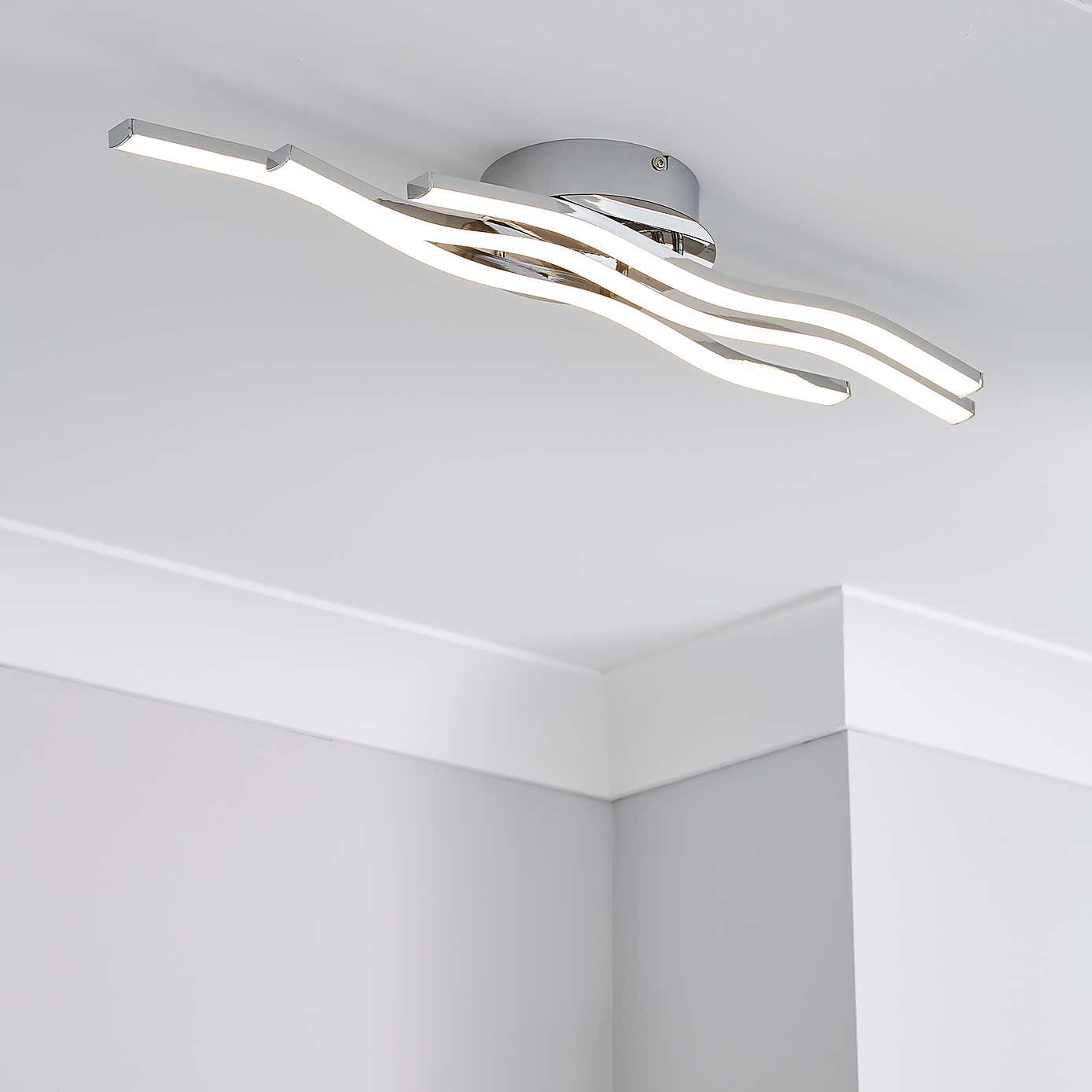 Ripple Integrated LED Bathroom Ceiling Fitting