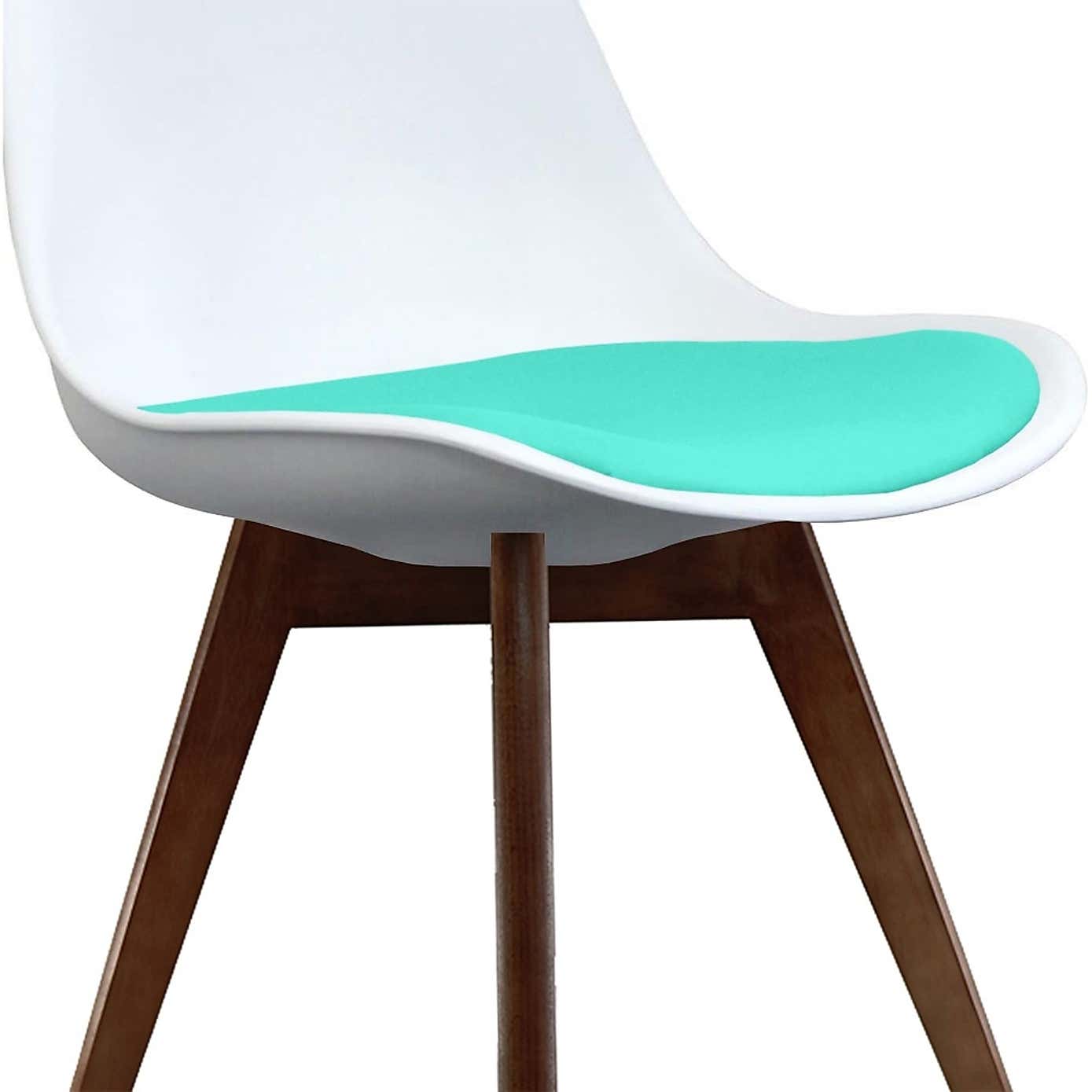 Fusion Living Soho White Plastic Dining Chair with Squared Legs