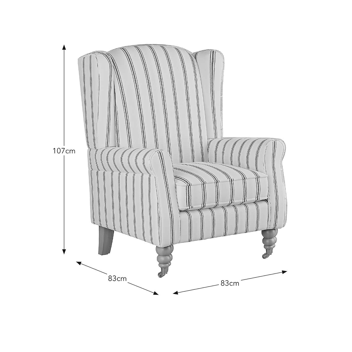 Oswald Folkstone Stripe Grande Armchair